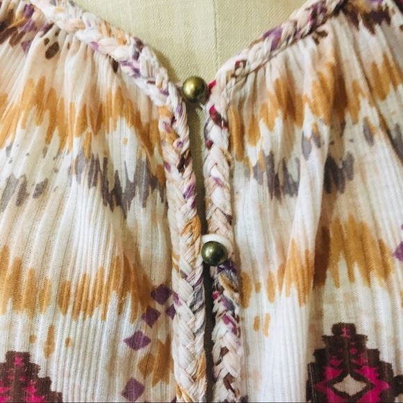 American Rag Cie Boho Aztec blouson Top. - Picture 6 of 11